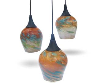 Blown Glass Pendant Lighting Glass Blowing Mini Pendant Light Trio Set Hand Blown Glass In Sunrise Pattern Pinterest Glass Pendant Light Etsy Blown Glass Pendant Lighting Glass Blowing Mini Pendant Light Trio Set Hand Blown Glass In Sunrise Pattern Pinterest Glass Pendant Light Etsy